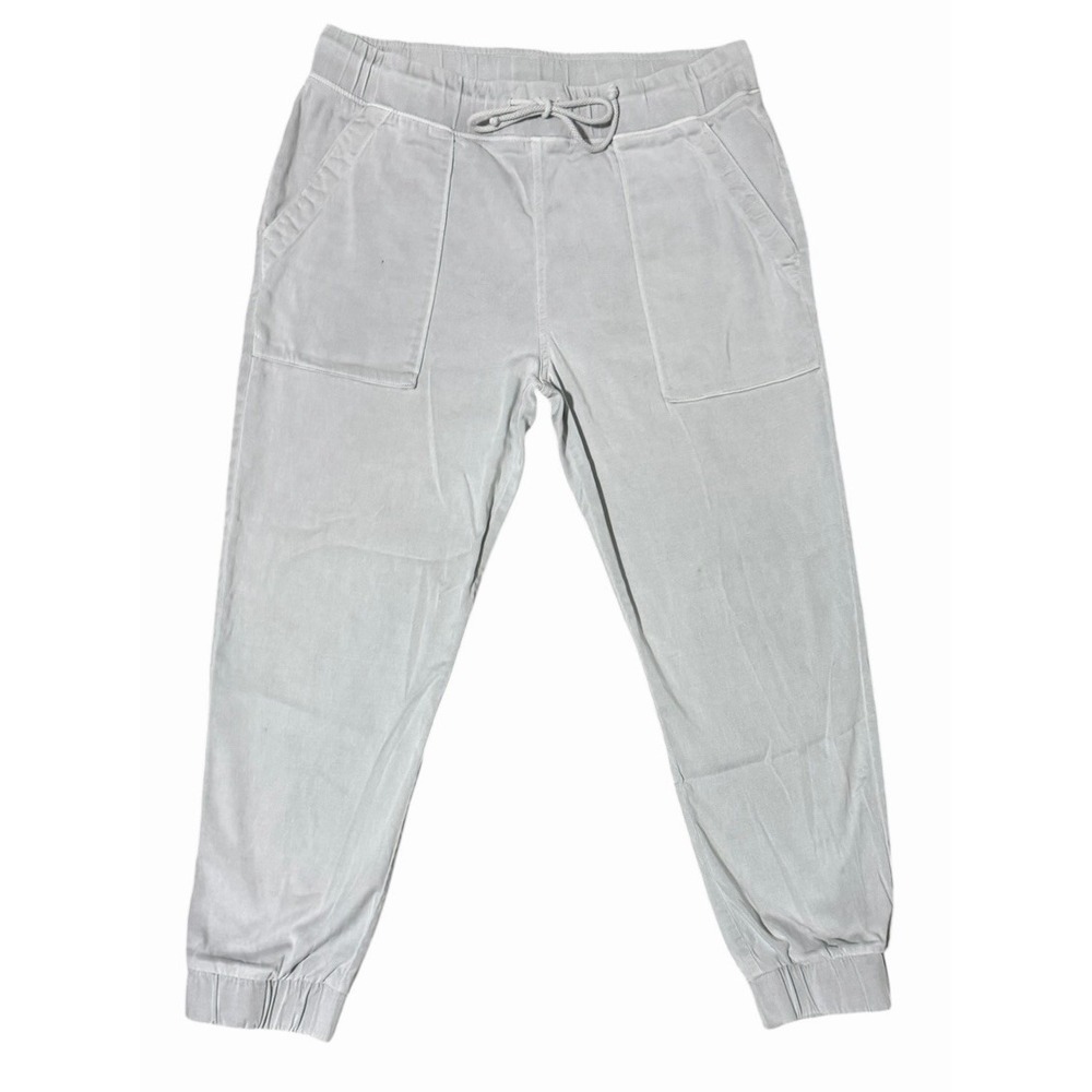 Bella Dahl Pocket Jogger Pants Drawstring Elastic Waist Light Gray Women's Large